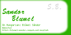 sandor blumel business card