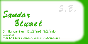 sandor blumel business card